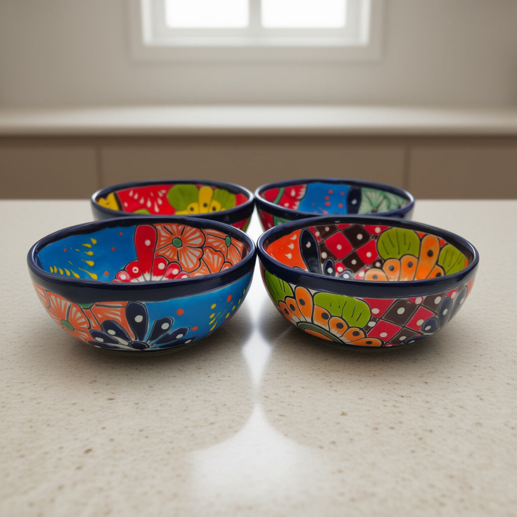 5" Colorful Talavera Bowl | Handmade Mexican Folk Dish