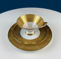 Antique Bavarian Porcelain Tea Set: Gold Geometrical Trio
